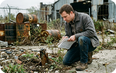 Texas environmental consultant conducting property site assessment
